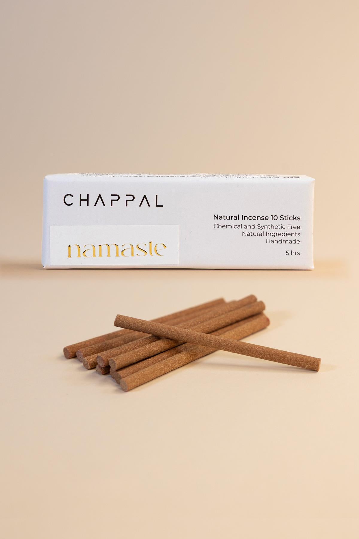 Namaste Stick Tütsü - yoga ve meditasyon için, %100 bitkisel çubuk tütsü - Chappal
