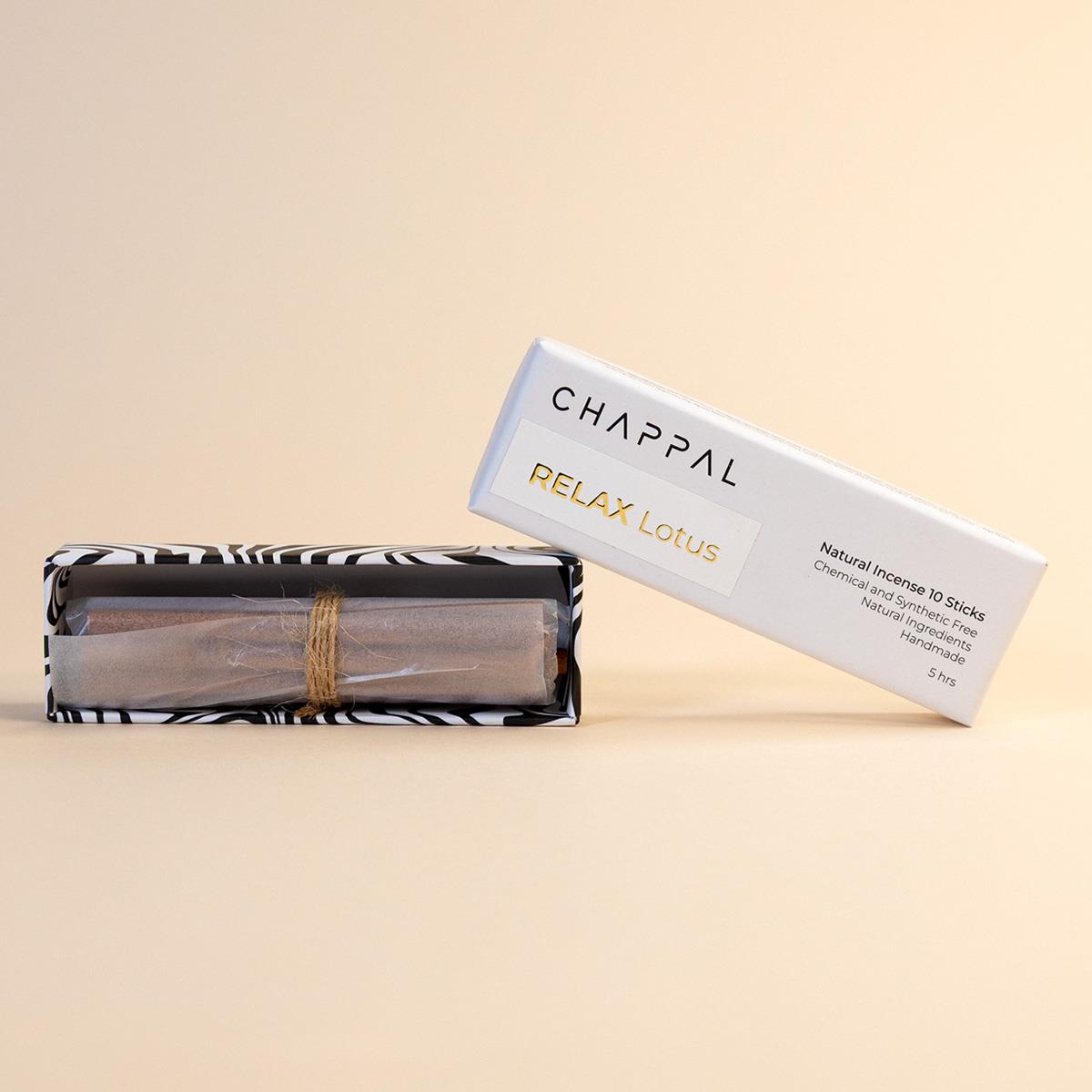 Relax Stick Tütsü Lotus kutu içeriği - 10 adet çubuk tütsü - Chappal