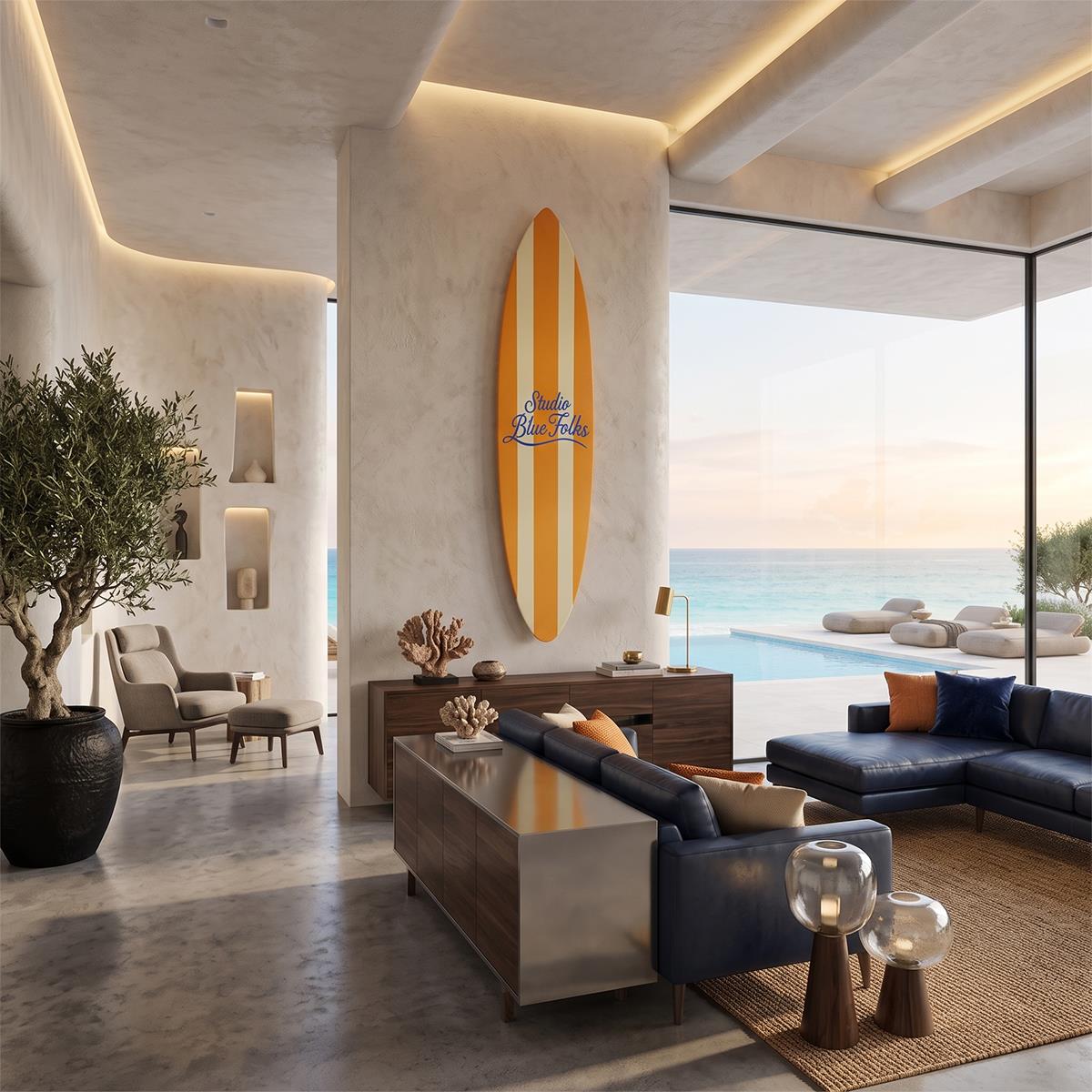 Riviera – Sörf Tahtası Formlu Retro Ahşap Tablo