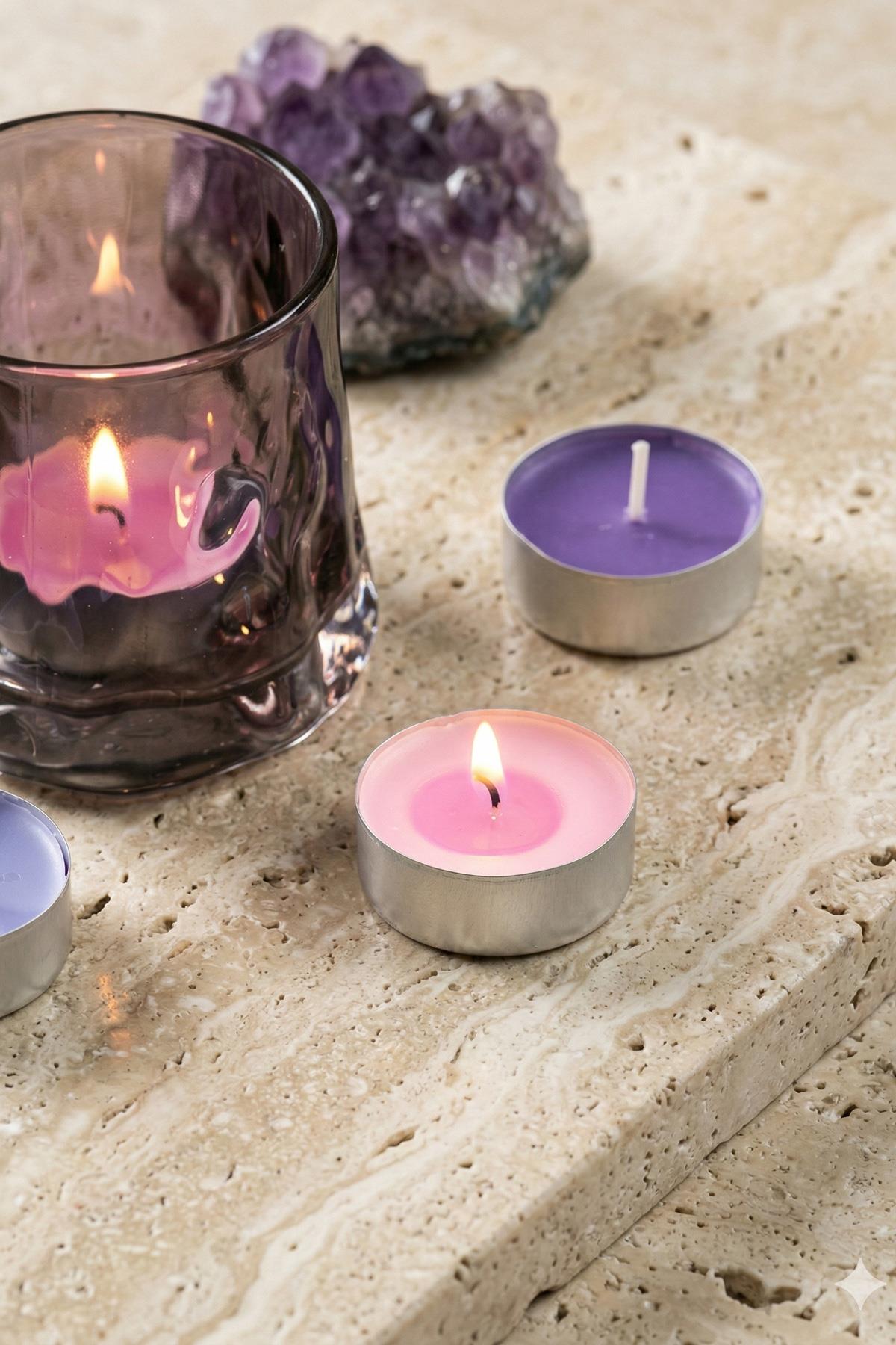Tealight Mum Lavanta 6 Adet