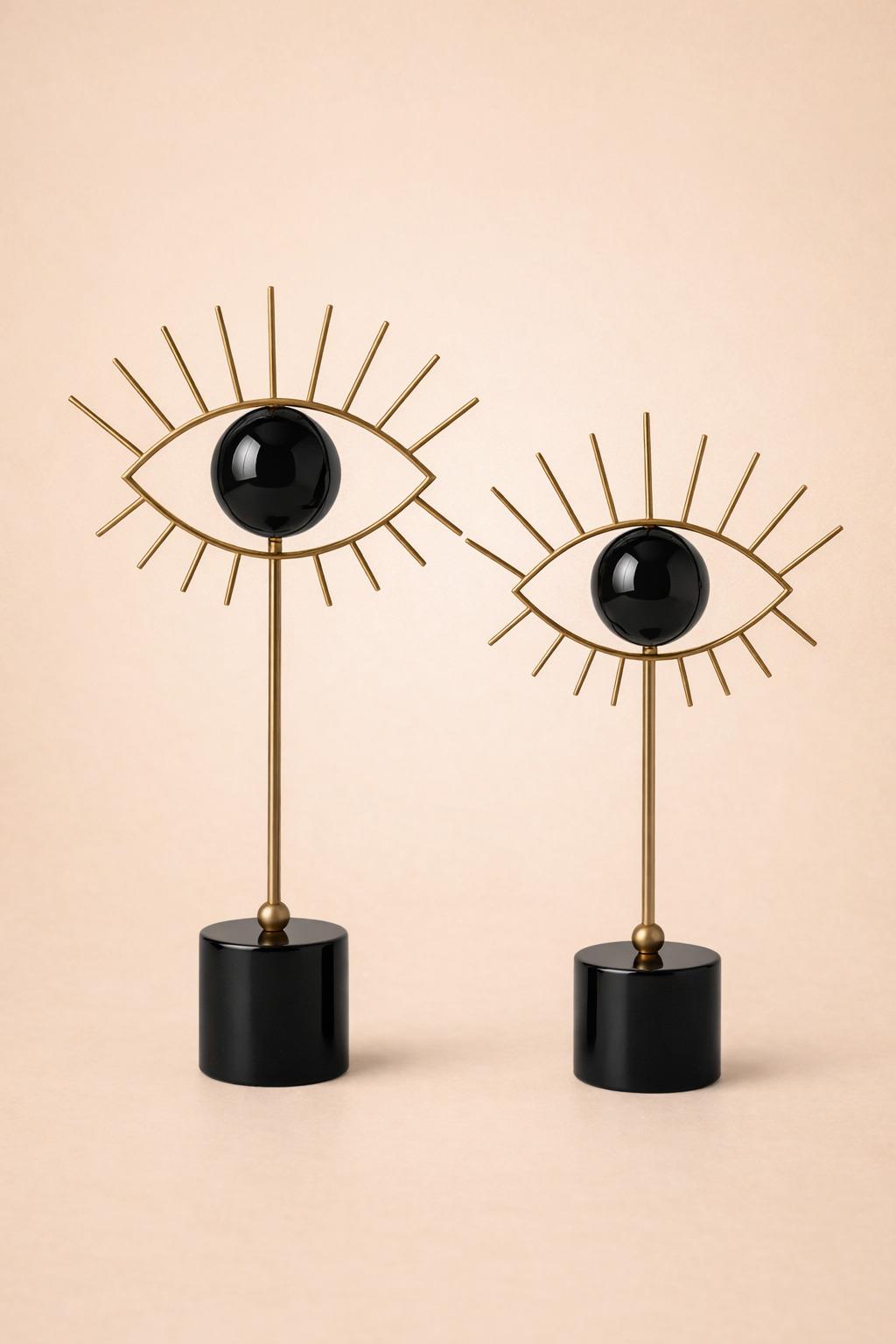 Sonbahar salon dekorasyonunda siyah ikili Evil Eye obje