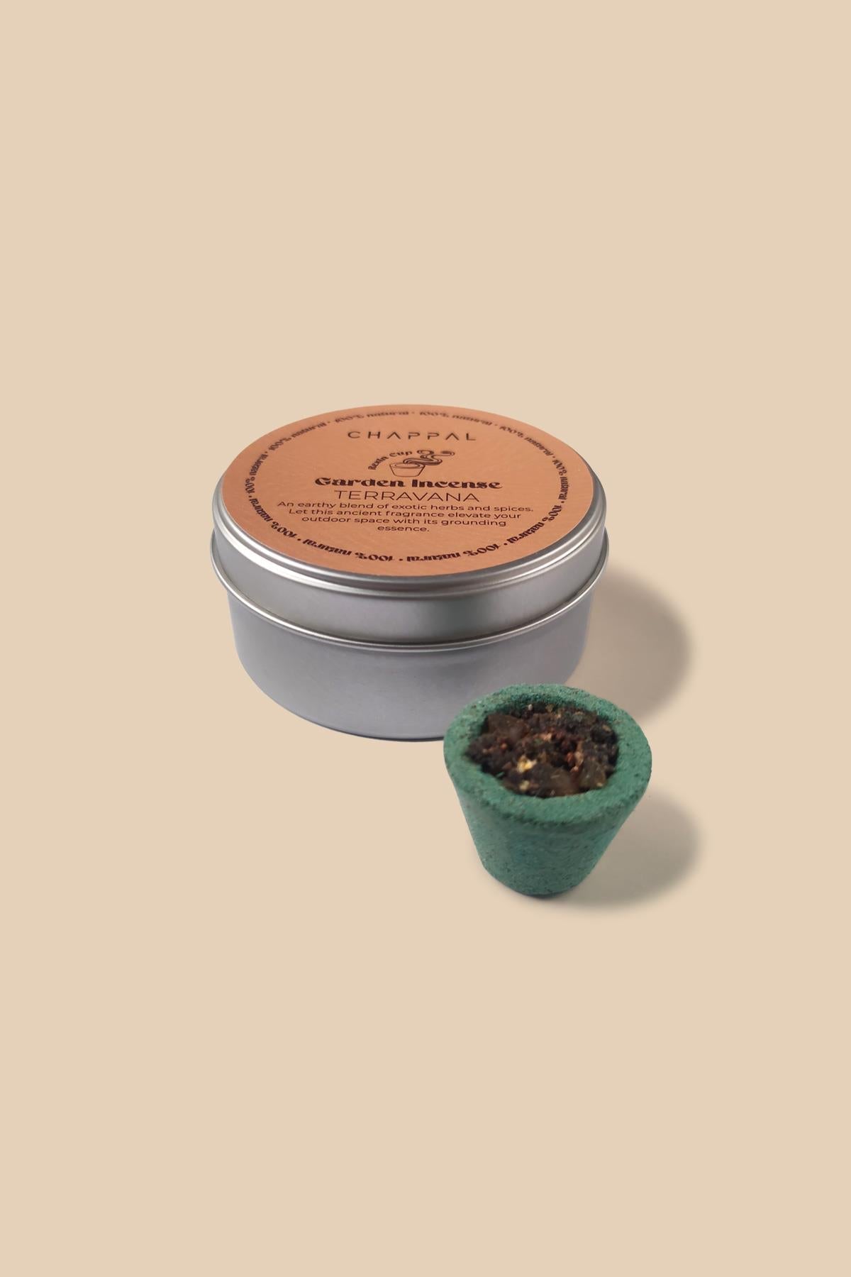 Terravana resin cup bahçe tütsüsünün açık alan kullanım paketi