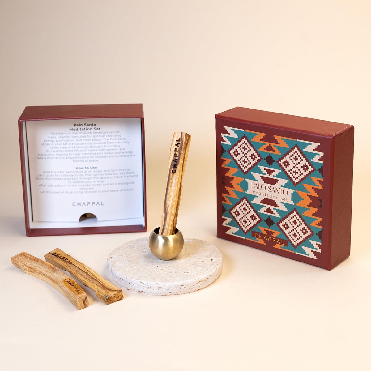 Palo Santo Meditasyon Seti yakın çekim - Chappal